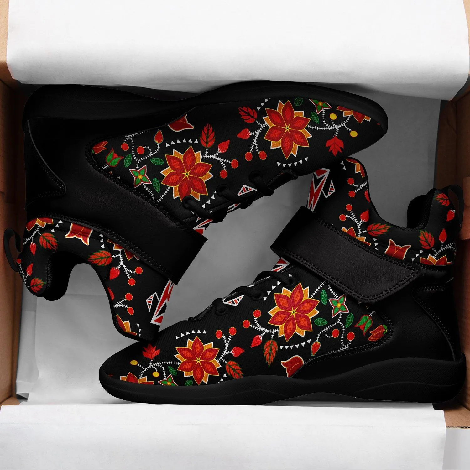 Floral Beadwork Six Bands Kid's Ipottaa Basketball / Sport High Top Shoes