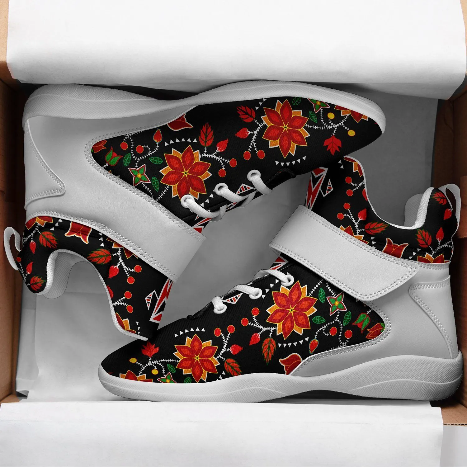 Floral Beadwork Six Bands Kid's Ipottaa Basketball / Sport High Top Shoes