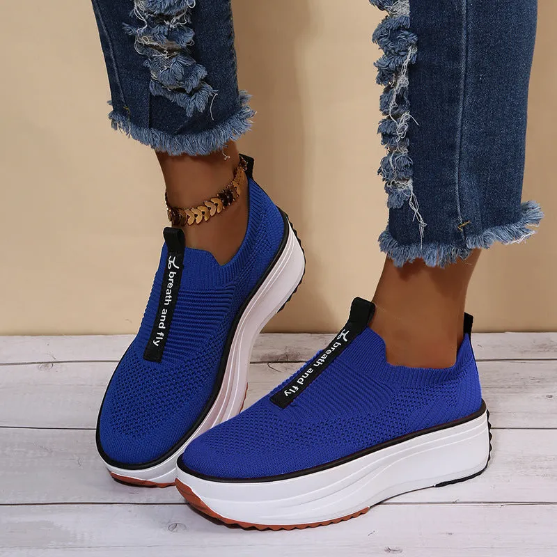 Flying Woven Women's Lace Up Fashion Trend Sports Shoes