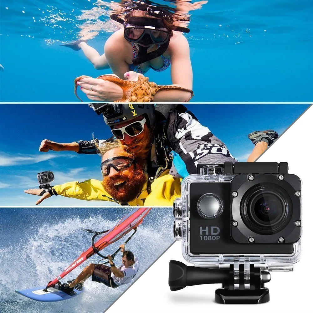 Full HD 1080P Sports Action Camera 2.0 Inch LCD Camcorder Underwater 30m/98ft Waterproof Sports and Action Camera