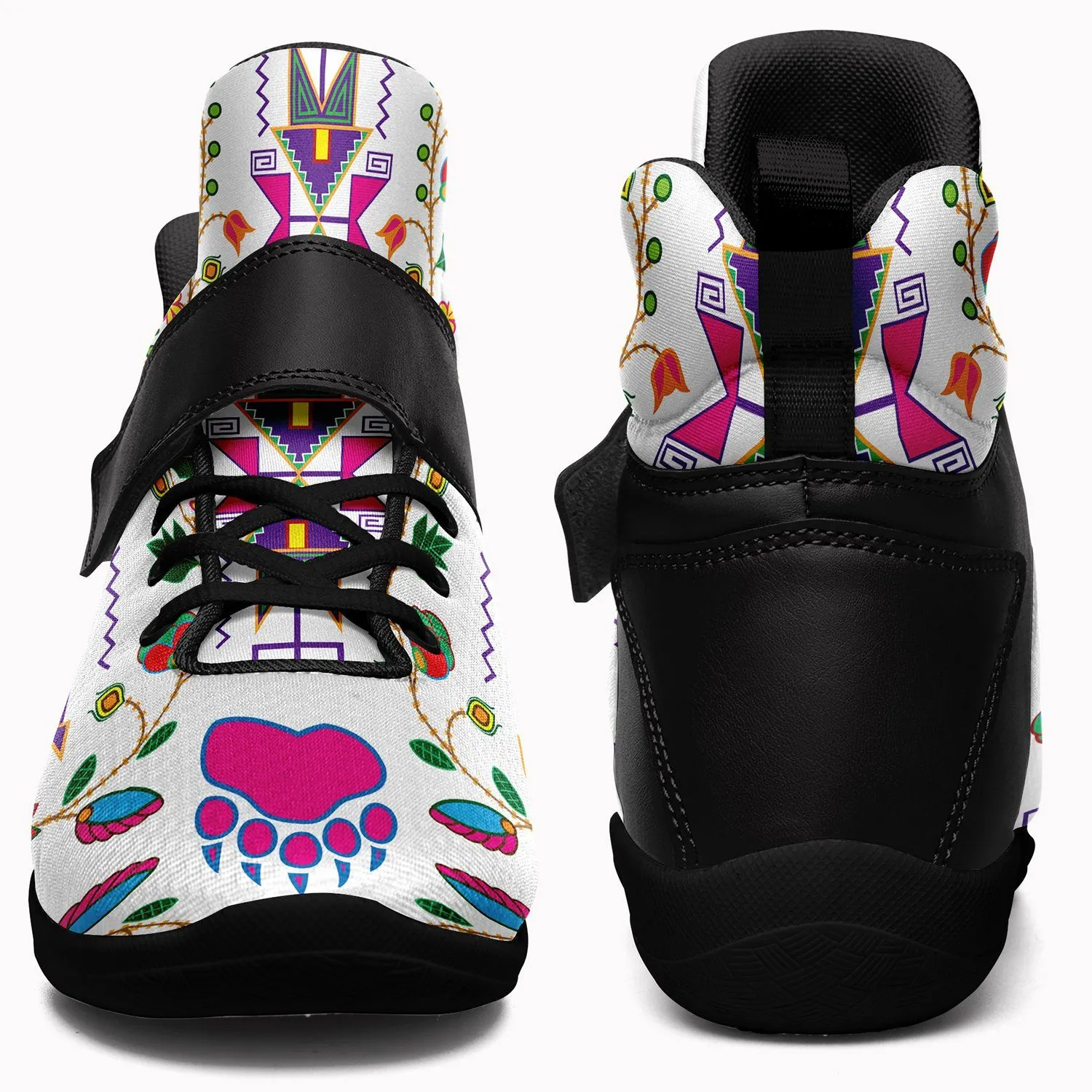 Geometric Floral Fall White Ipottaa Basketball / Sport High Top Shoes