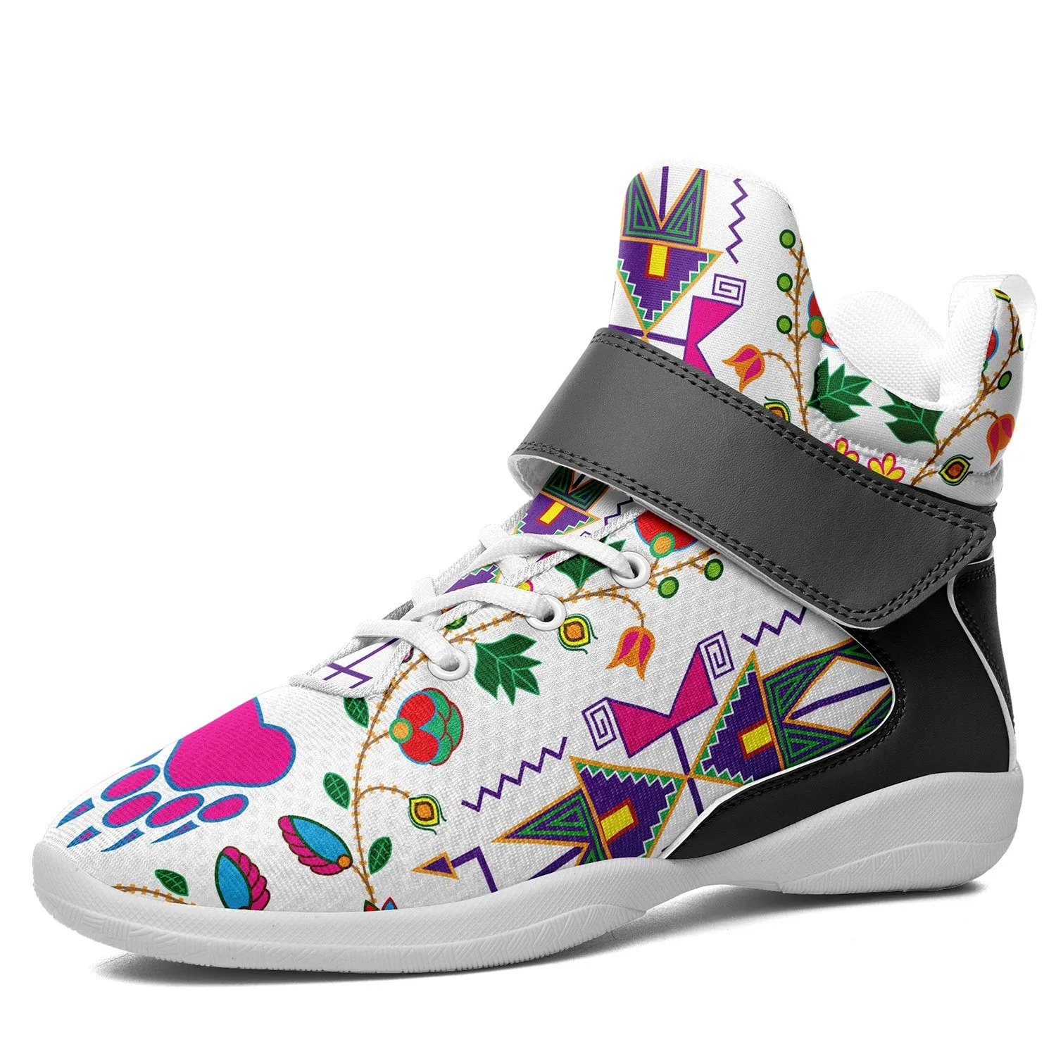 Geometric Floral Fall White Ipottaa Basketball / Sport High Top Shoes