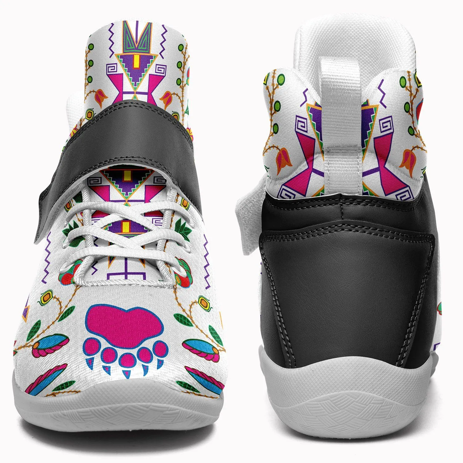 Geometric Floral Fall White Ipottaa Basketball / Sport High Top Shoes