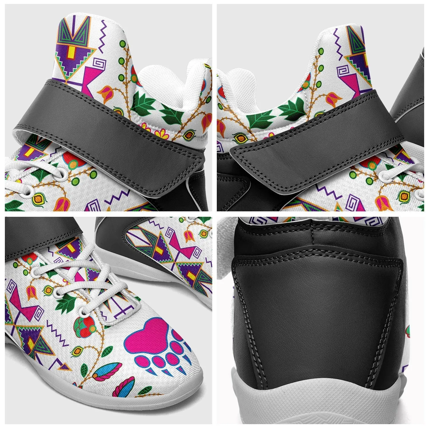 Geometric Floral Fall White Ipottaa Basketball / Sport High Top Shoes