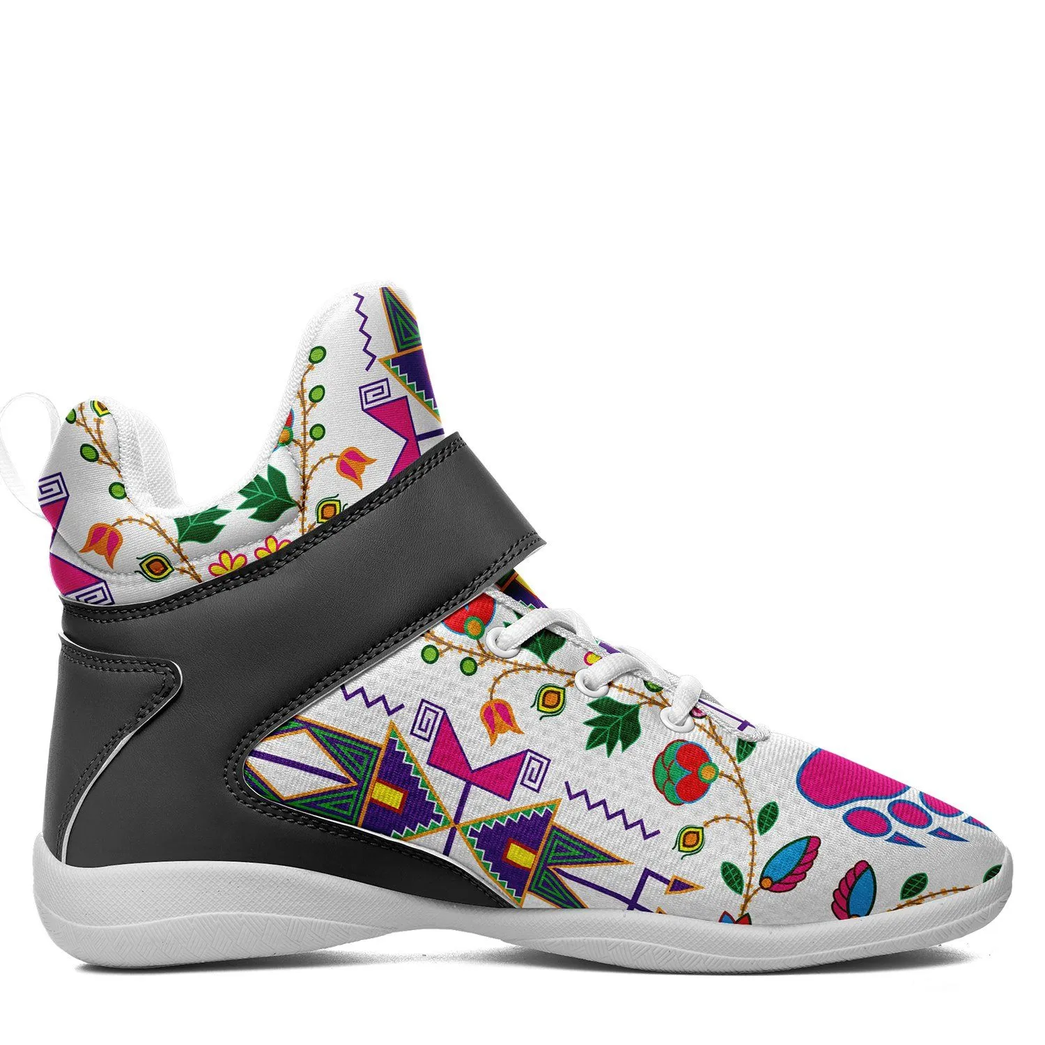 Geometric Floral Fall White Ipottaa Basketball / Sport High Top Shoes