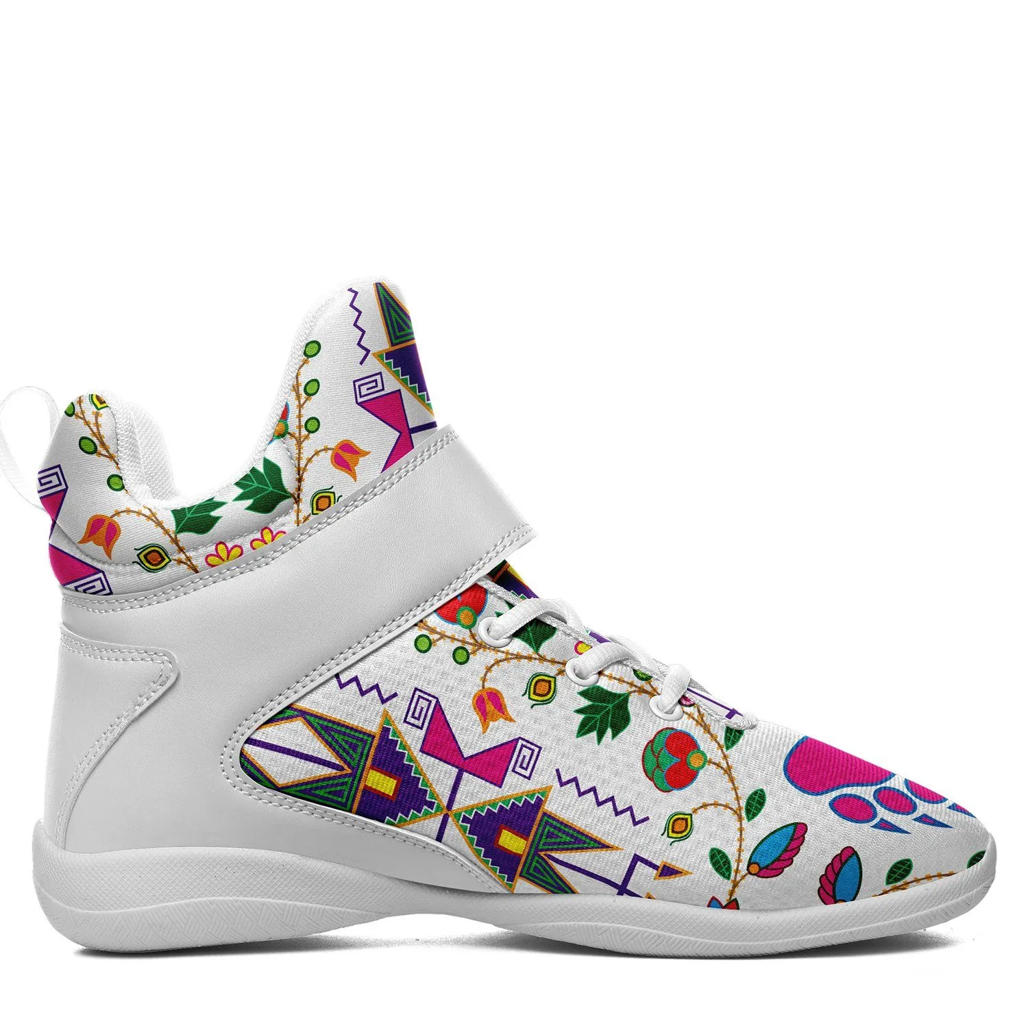 Geometric Floral Fall White Ipottaa Basketball / Sport High Top Shoes