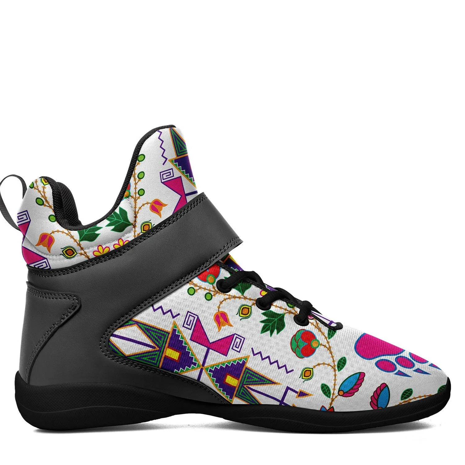 Geometric Floral Fall White Ipottaa Basketball / Sport High Top Shoes