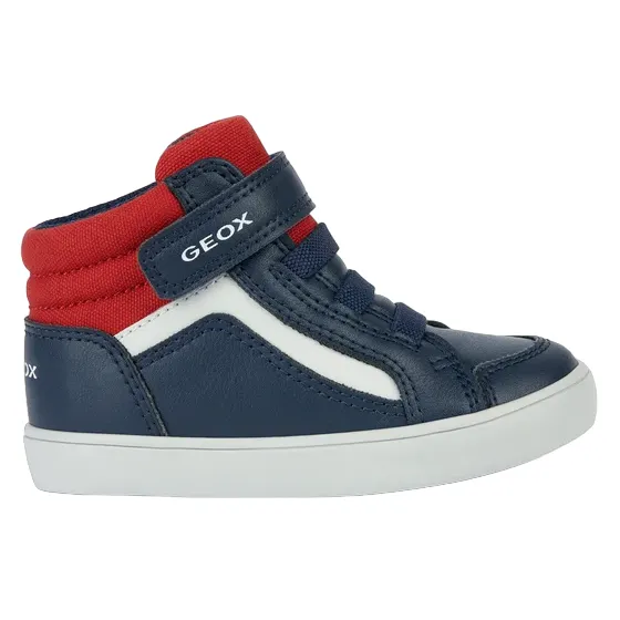 Geox scarpa alta da bambino con laccio elastico e velcro Gisli B361ND 05410 C0735 blu-rosso