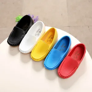 Girl/Boy Leather Soft Shoes Children Kids Baby Casual Shoes Solid Color Sneakers