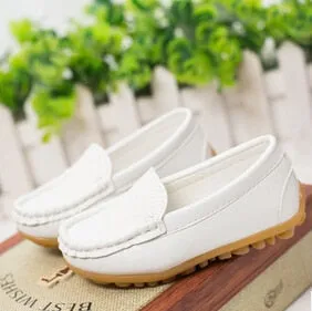 Girl/Boy Leather Soft Shoes Children Kids Baby Casual Shoes Solid Color Sneakers