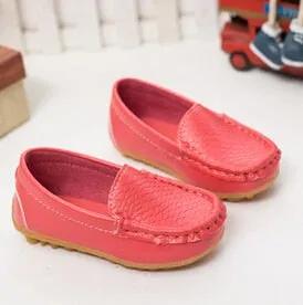 Girl/Boy Leather Soft Shoes Children Kids Baby Casual Shoes Solid Color Sneakers