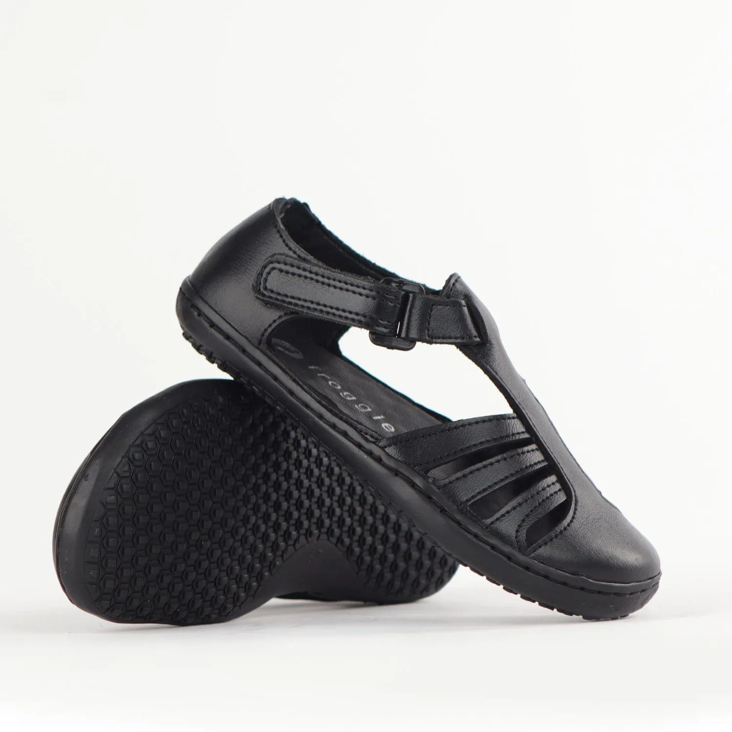 Girls School Sandal in Black Sizes 24 - 27 - 7809