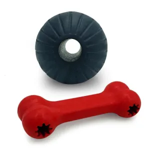 Goofy Tails Natural Rubber Chew Toy Combo  for Dogs (Extreme Ball   Classic Bone)