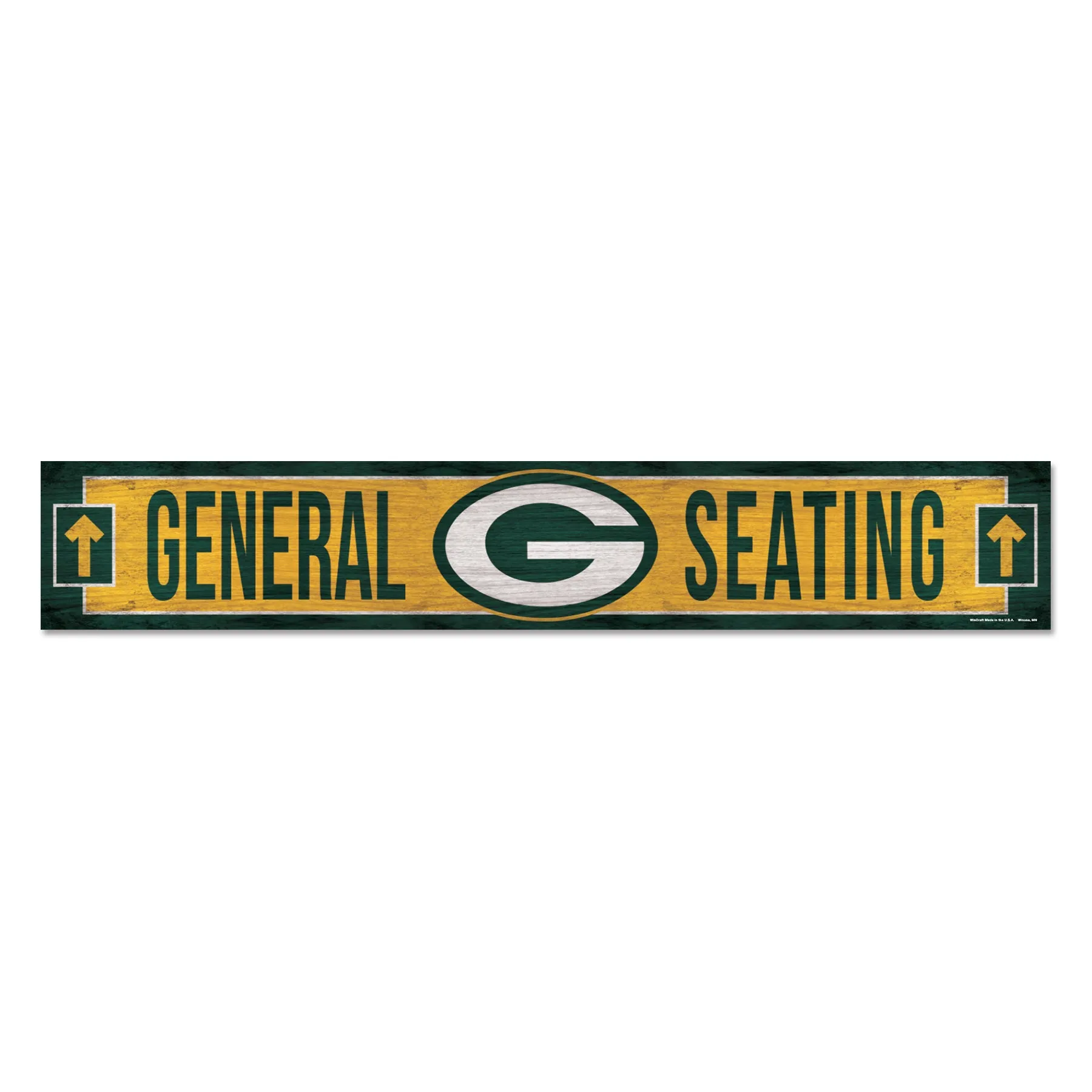 Green Bay Packers General Seating 6x36 Wooden Sign