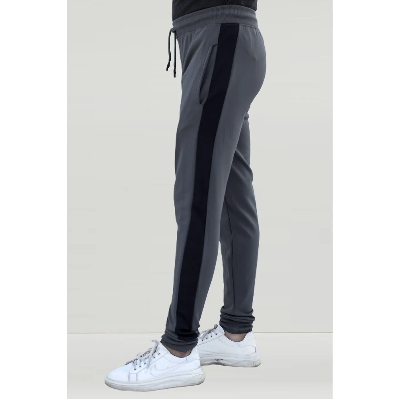 Grey Sports Side Stripe Joggers