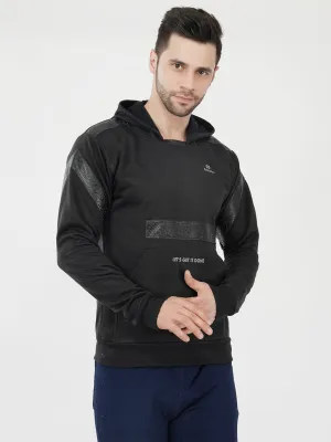 gym hoodies for men with Leather Patch