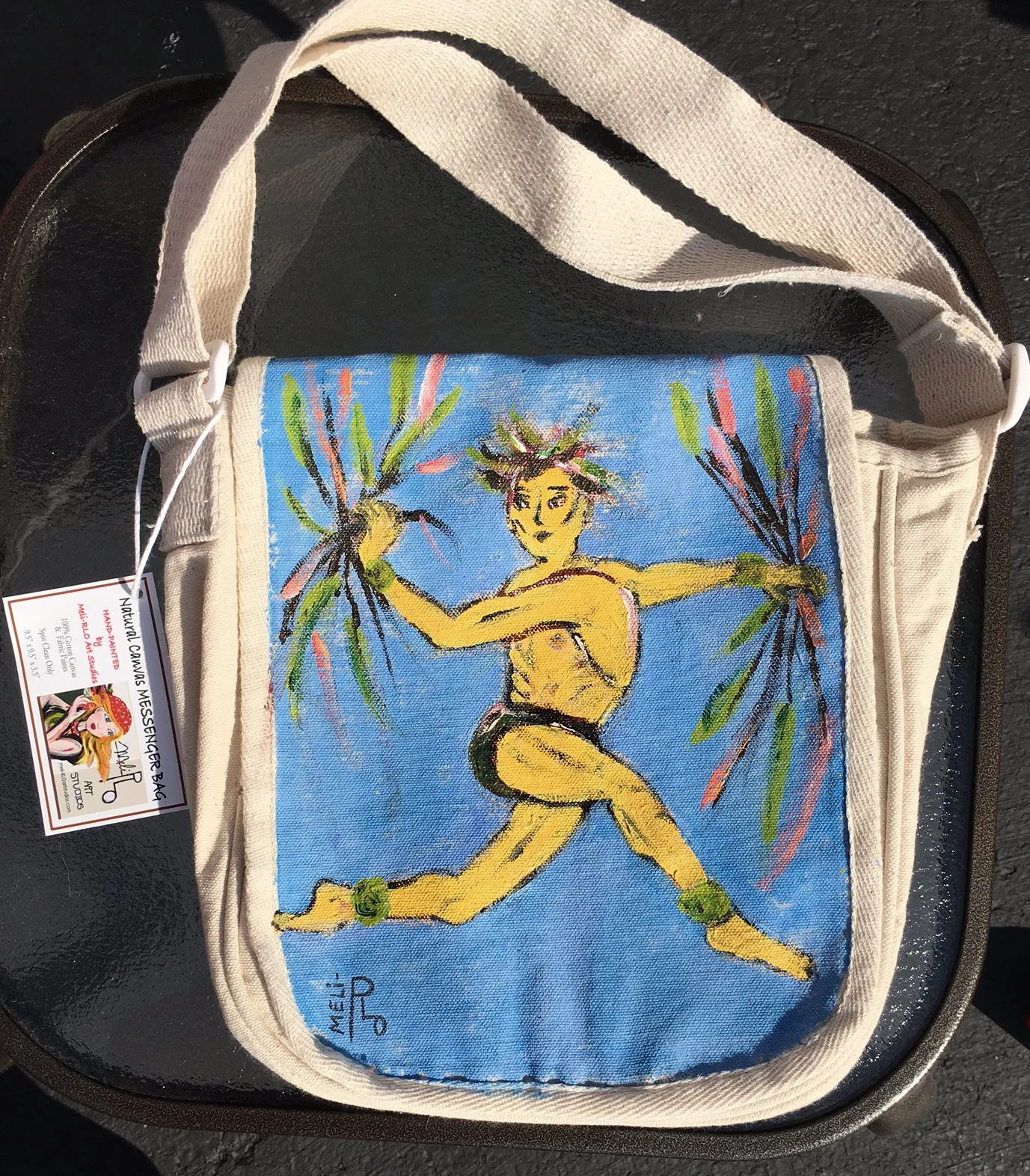 Hand-Painted Canvas Messenger Bags