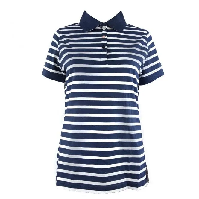 Hazy Blue Womens Short Sleeve Polo Shirt - Zoe