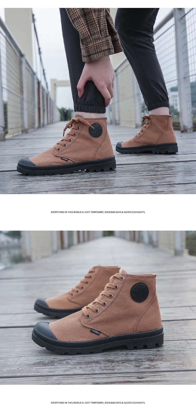 High Top Men Ladies Boots Lace Up Canvas Shoes Ankle Motorcycle Sneakers Military Desert Boots