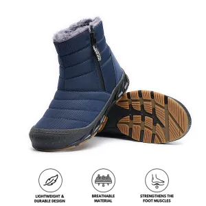 High Top Side Zip Snow Boots Outdoor Sports Leisure Walking Hiking Non-slip & Waterproof Winter Barefoot Shoe (Unisex)