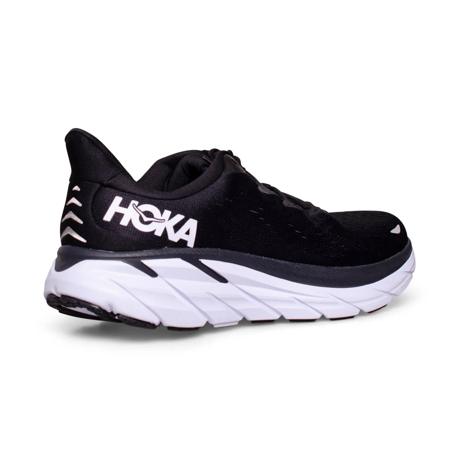 Hoka One One Clifton 8 Black / White Running Shoes - Men's