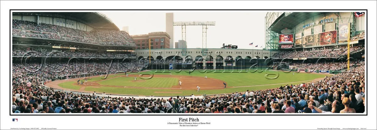 Houston Astros "First Pitch 2000" Minute Maid Park Panoramic Poster Print - Everlasting Images