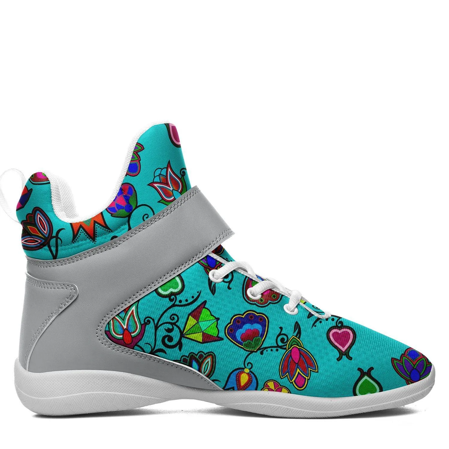 Indigenous Paisley Sky Ipottaa Basketball / Sport High Top Shoes - White Sole