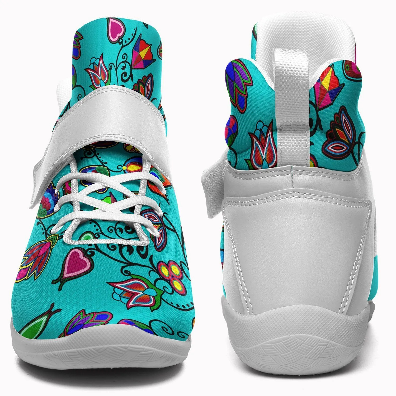 Indigenous Paisley Sky Ipottaa Basketball / Sport High Top Shoes - White Sole