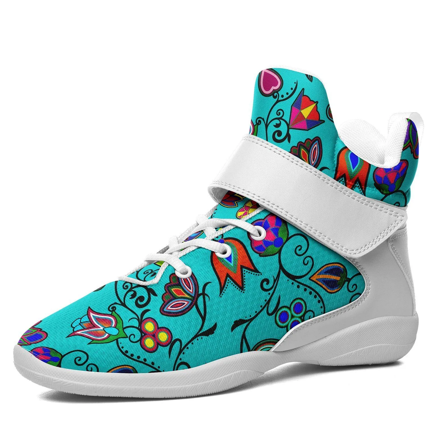 Indigenous Paisley Sky Ipottaa Basketball / Sport High Top Shoes - White Sole