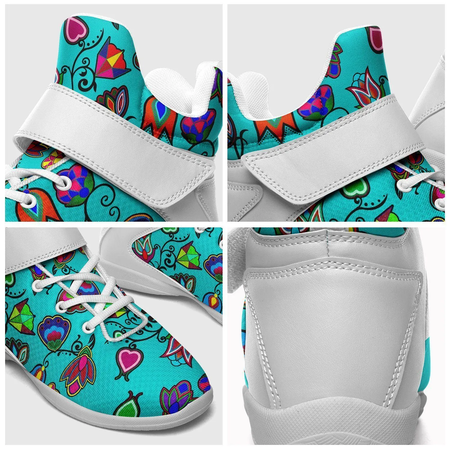 Indigenous Paisley Sky Ipottaa Basketball / Sport High Top Shoes - White Sole