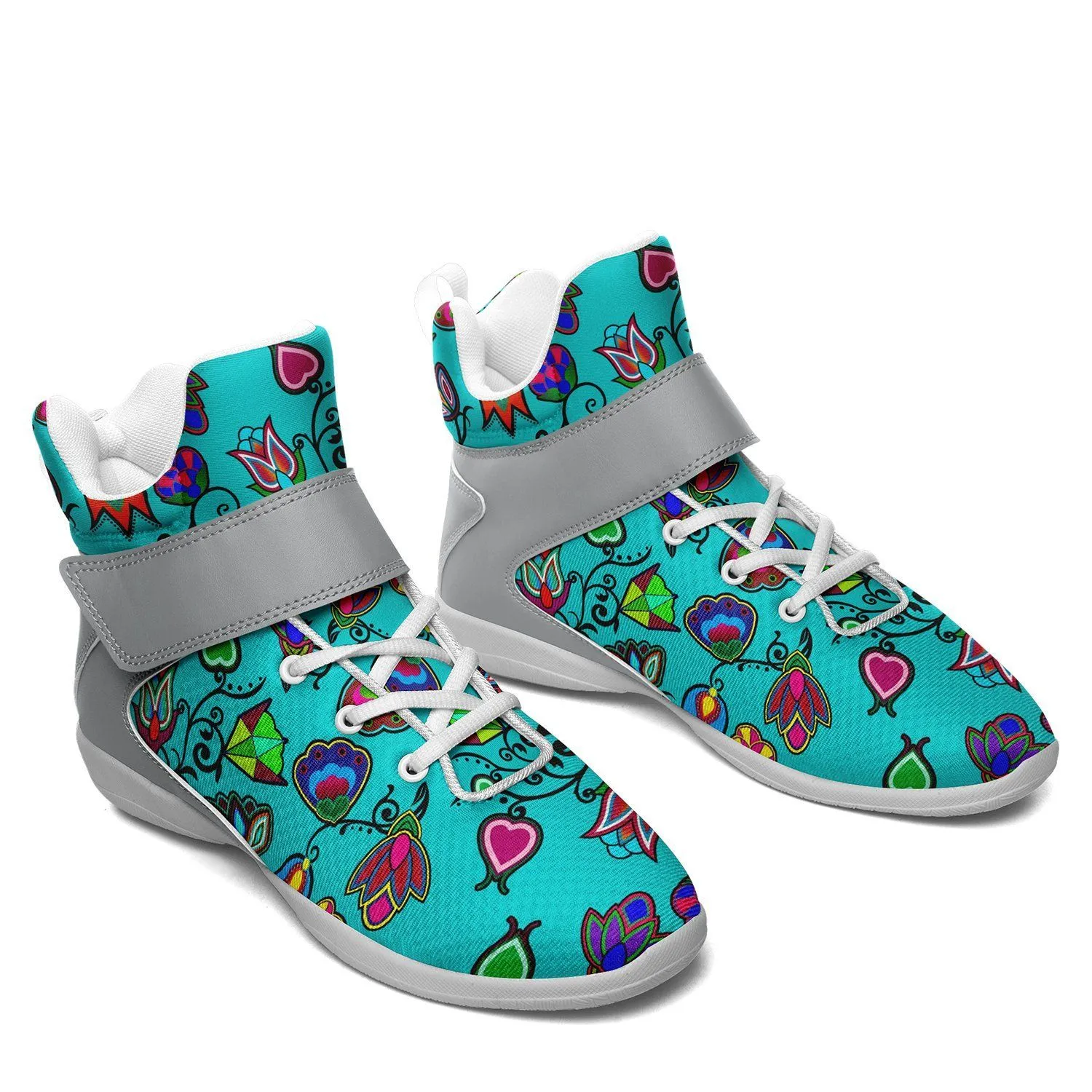 Indigenous Paisley Sky Ipottaa Basketball / Sport High Top Shoes - White Sole