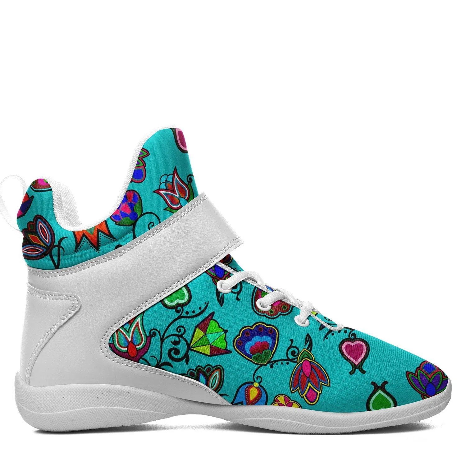 Indigenous Paisley Sky Ipottaa Basketball / Sport High Top Shoes - White Sole