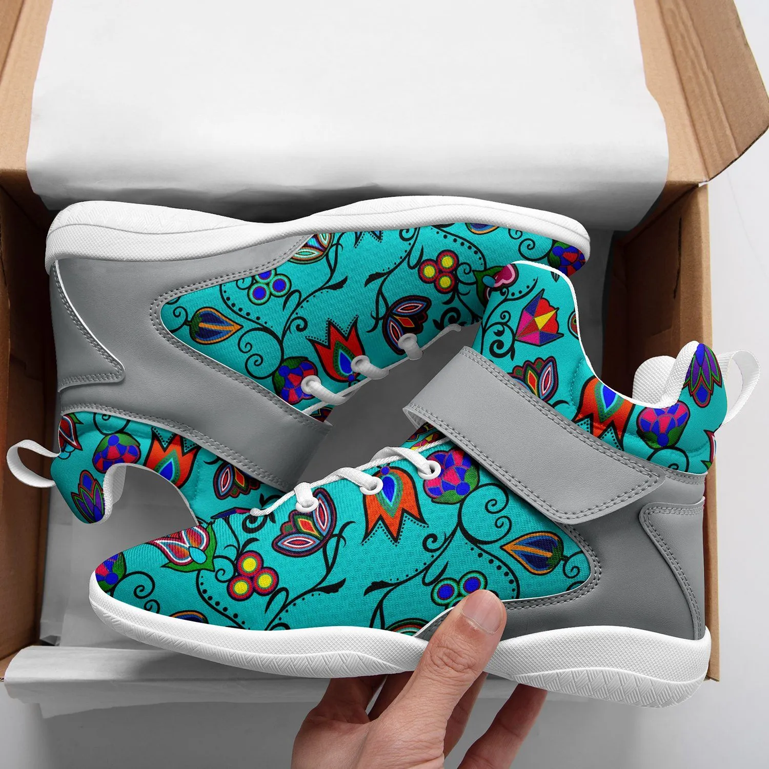 Indigenous Paisley Sky Ipottaa Basketball / Sport High Top Shoes