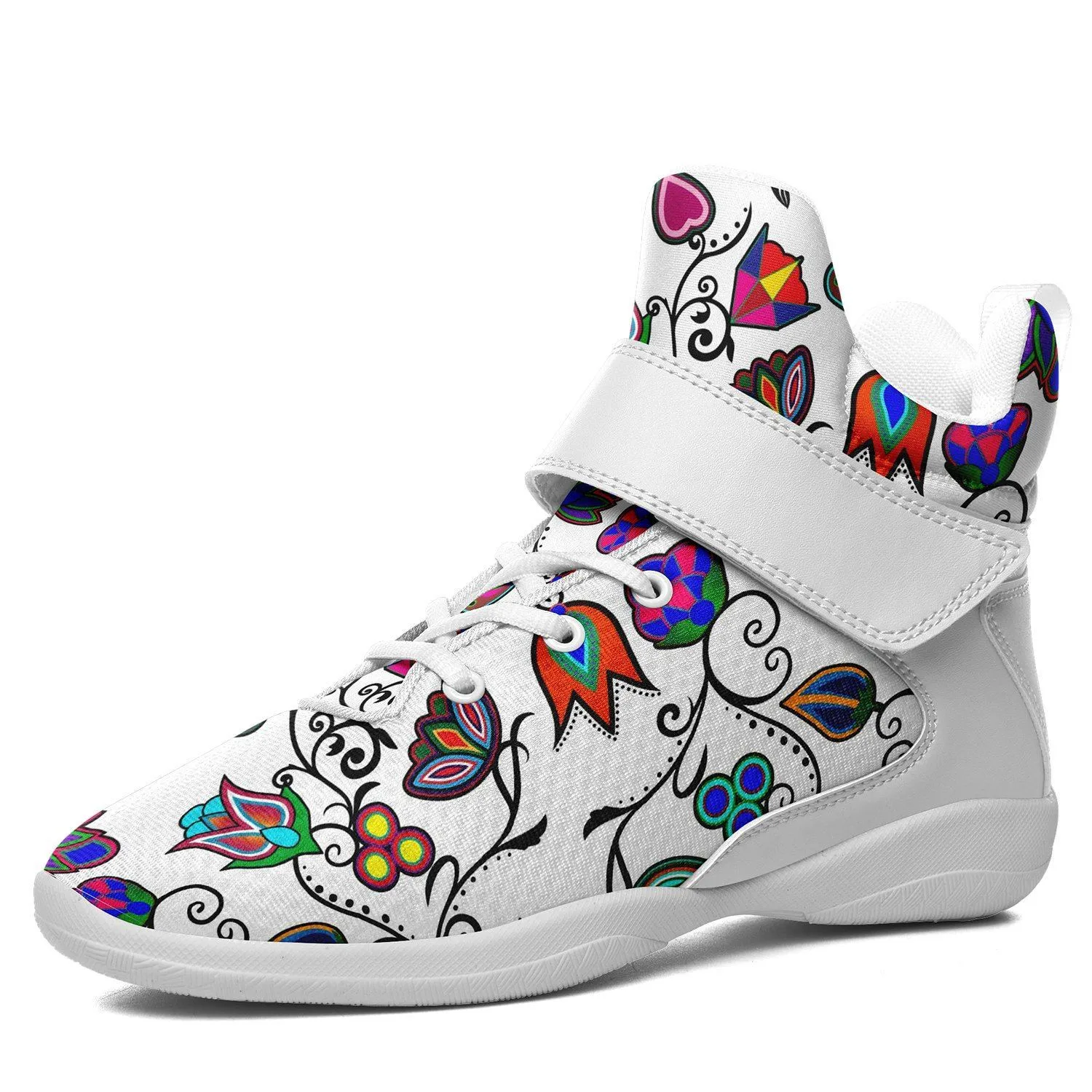 Indigenous Paisley White Ipottaa Basketball / Sport High Top Shoes - White Sole