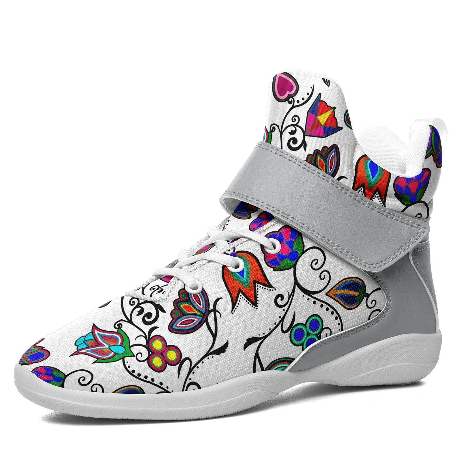 Indigenous Paisley White Ipottaa Basketball / Sport High Top Shoes - White Sole