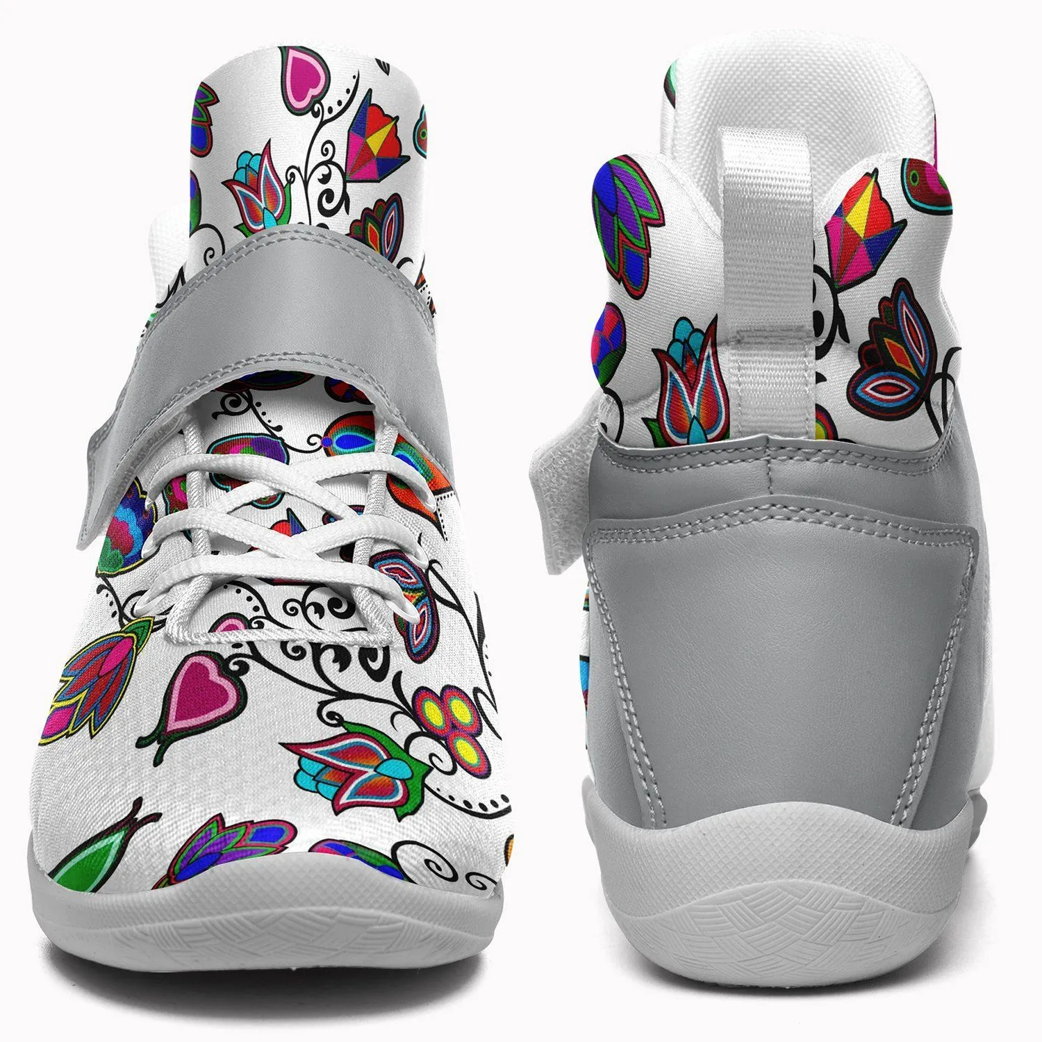 Indigenous Paisley White Ipottaa Basketball / Sport High Top Shoes - White Sole