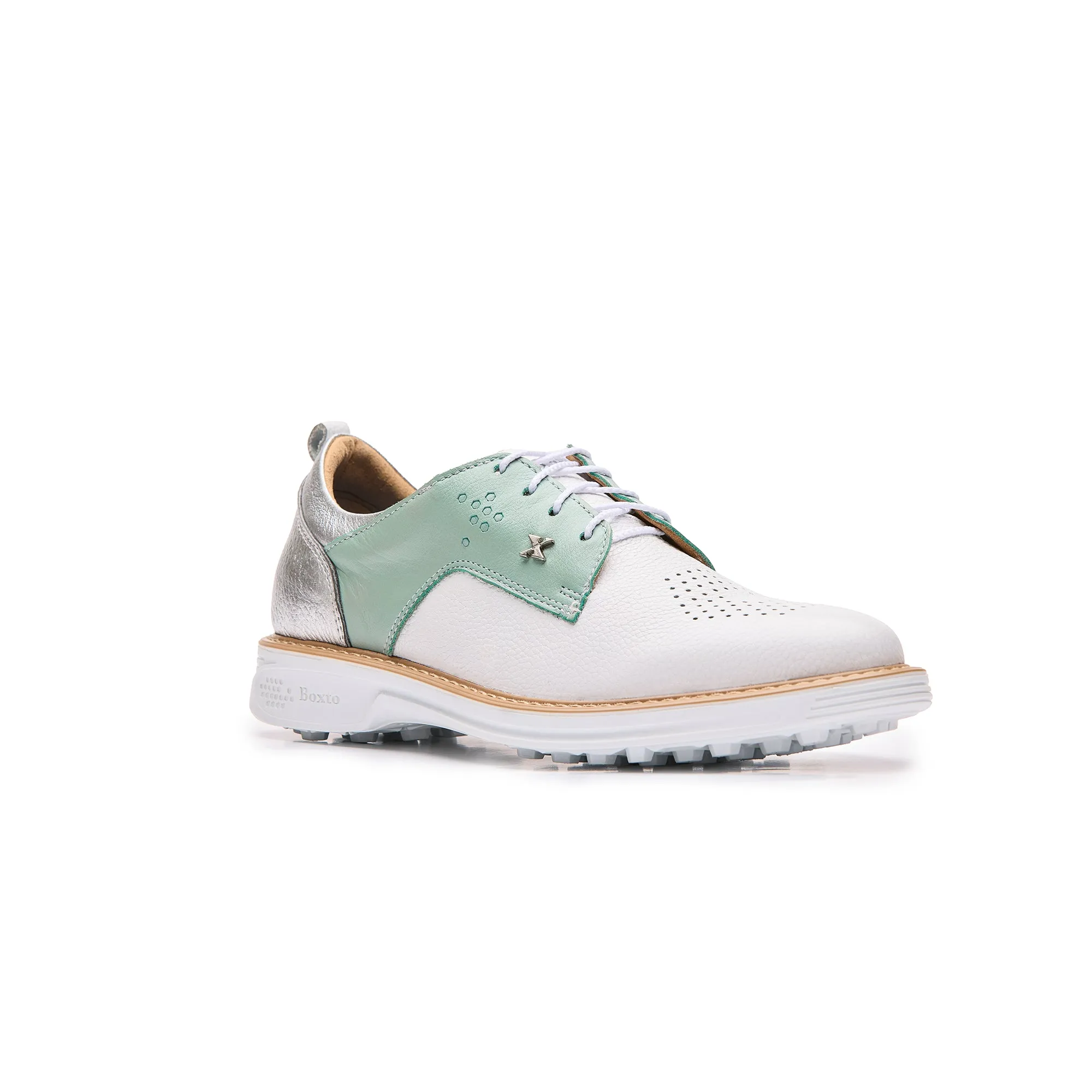 Inspiration Romance Spikeless Golf Shoes White Mint Silver