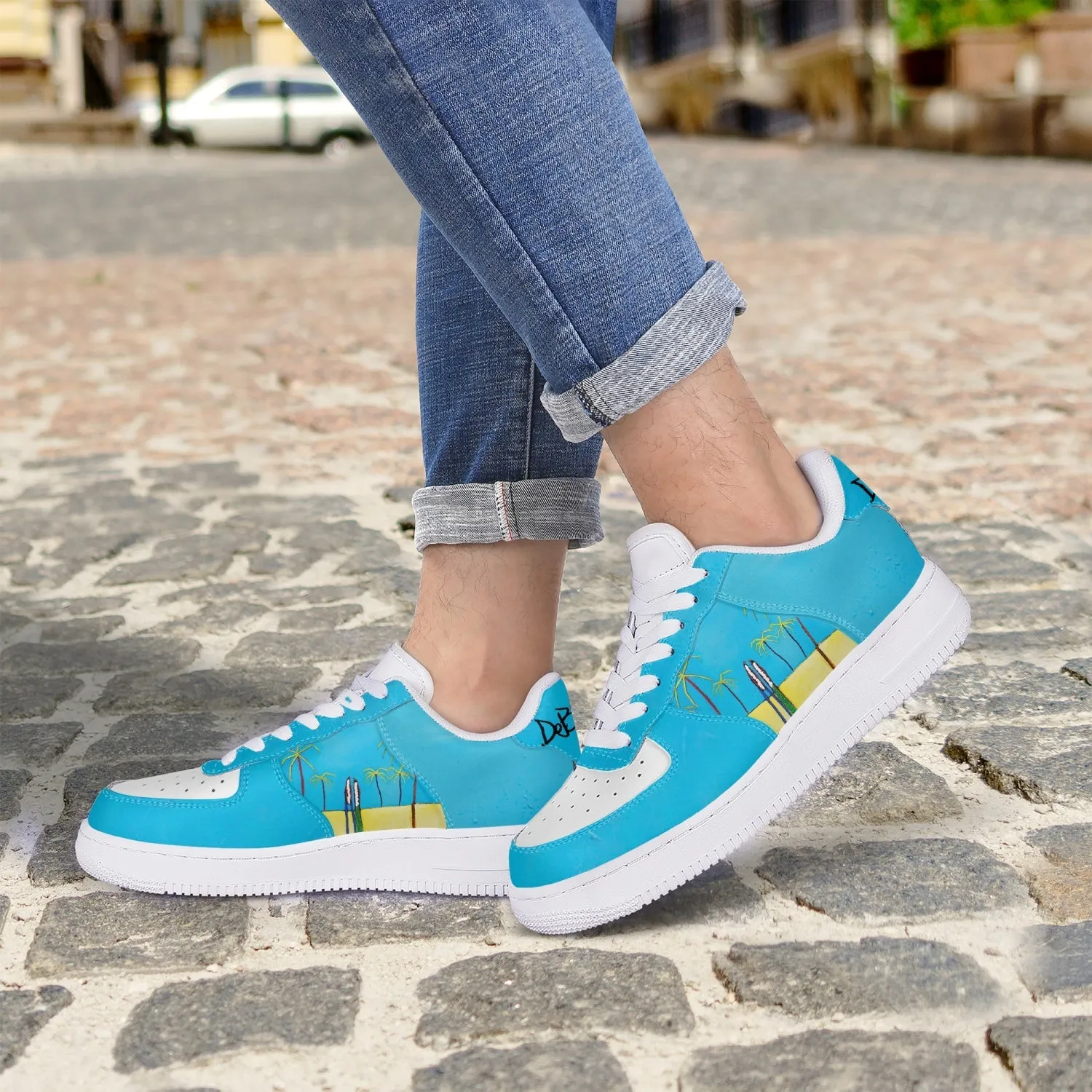 Island vibes Low-Top Leather Sports Sneakers