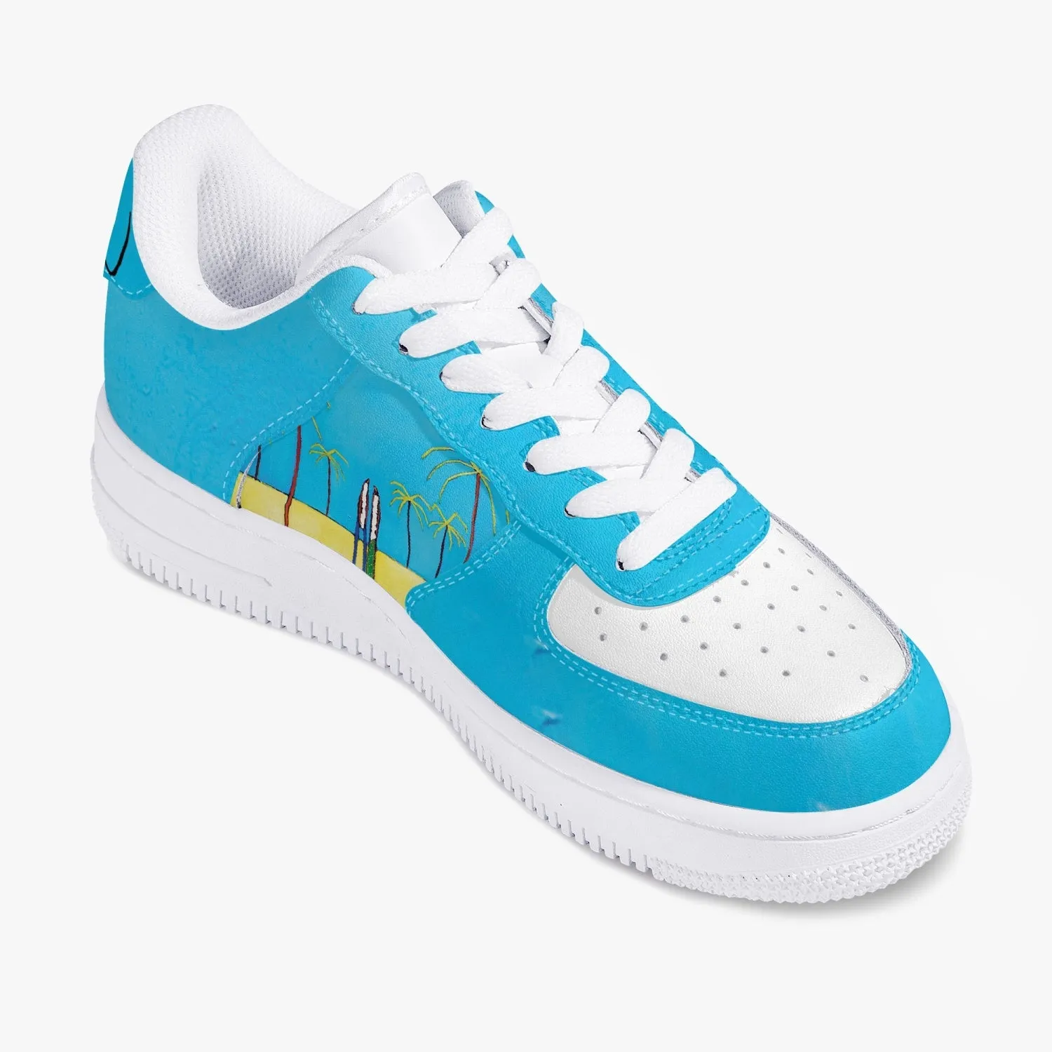 Island vibes Low-Top Leather Sports Sneakers