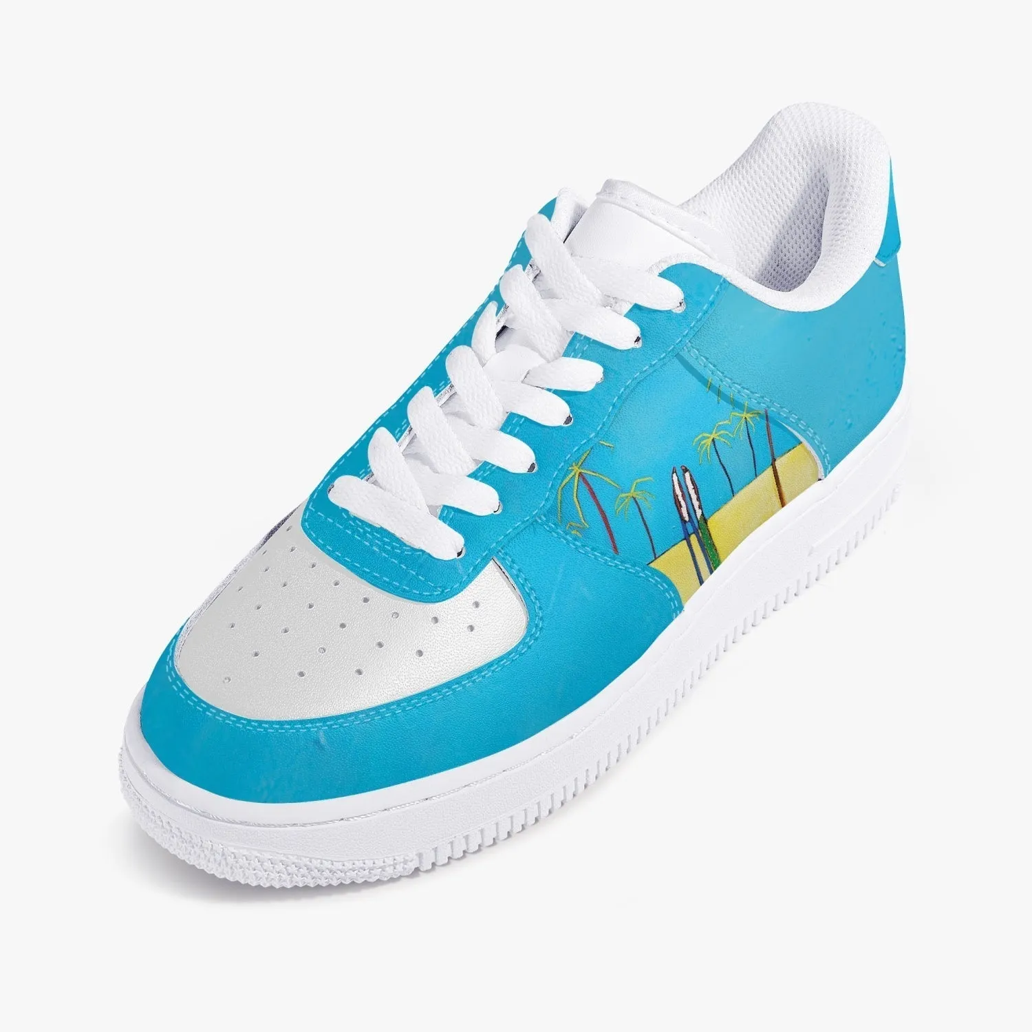 Island vibes Low-Top Leather Sports Sneakers