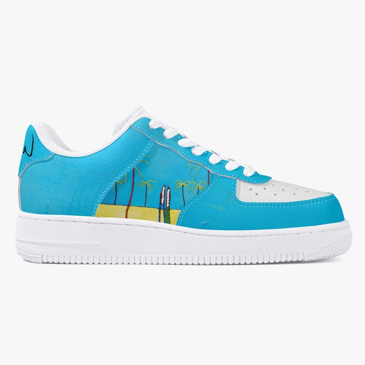 Island vibes Low-Top Leather Sports Sneakers