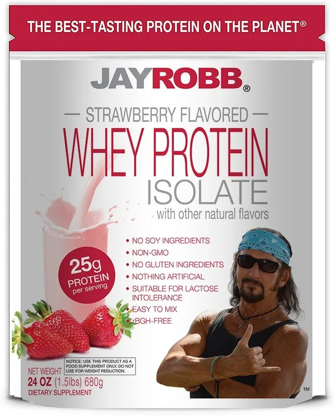 Jay Robb Whey Protein Isolate Strawberry 24 oz Powder