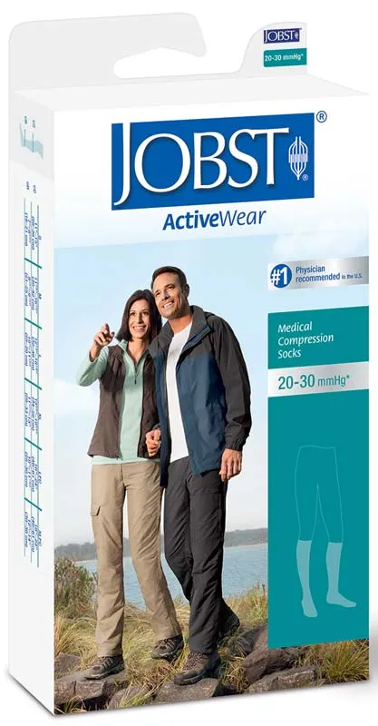 JOBST ActiveWear Knee-High Firm Compression Socks Large, White