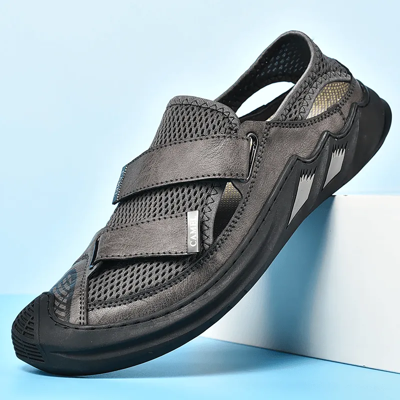 kkboxly kkboxly Men Mesh Breathable Lightweight Closed Toe Non-Slip Soft Outdoor Summer Sports Sandals