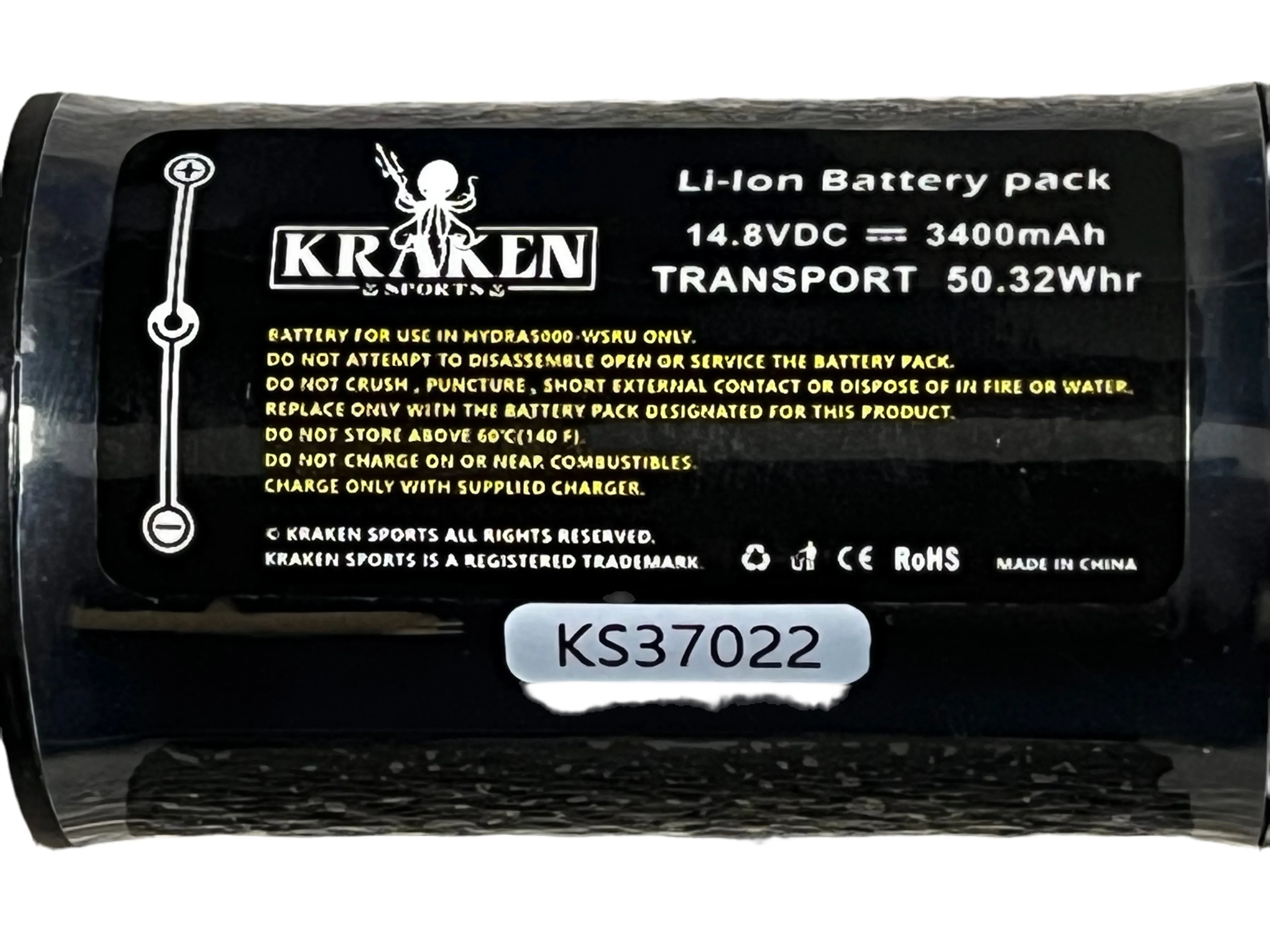 Kraken Sports Hydra 5000 Diving Light Battery