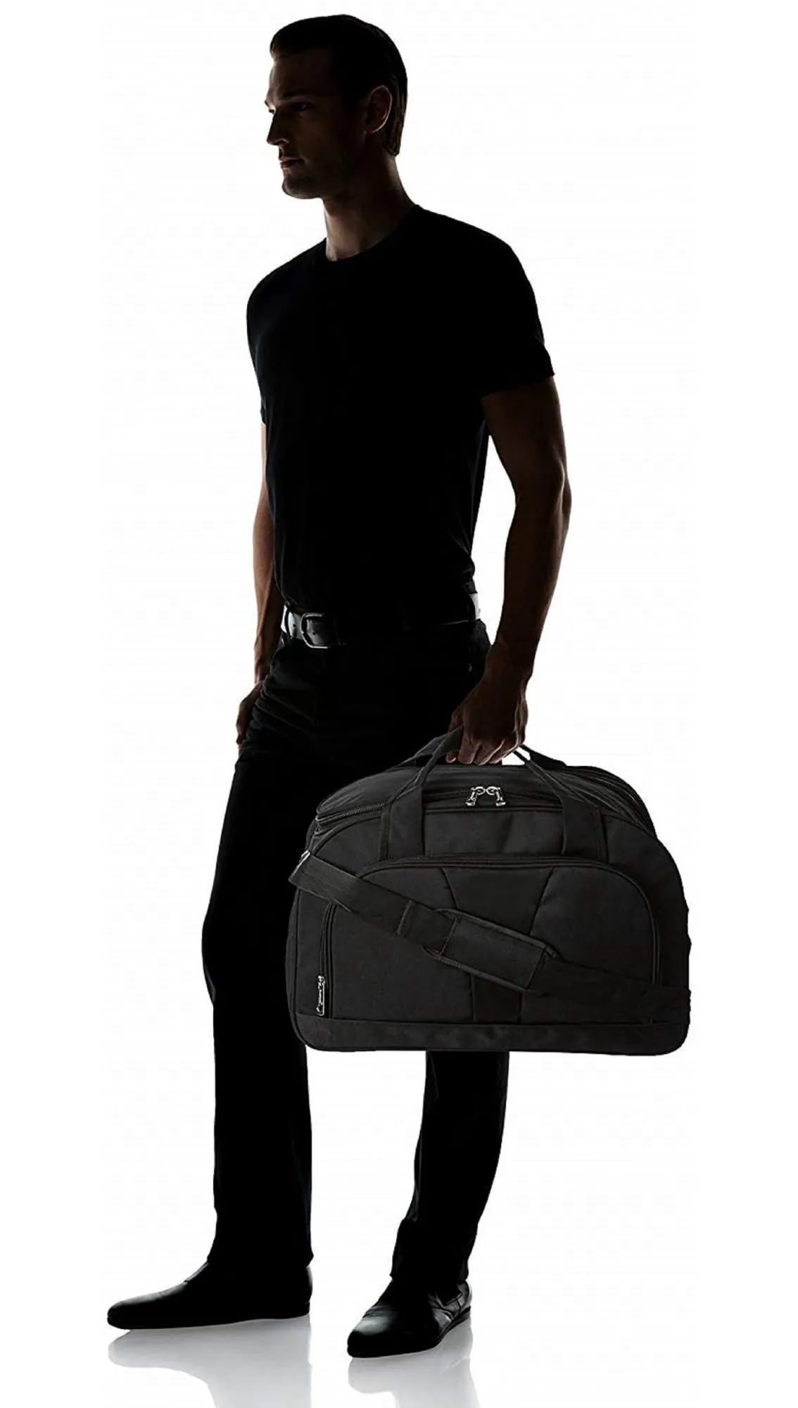 Kuber Industries Canvas Travel Duffle Bag (Black)-HS43KUBMART25653