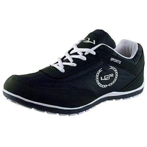 Lancer Men's Black and White Mesh Running Shoes - 7 UK (PERTH BLACK WHITE-41)