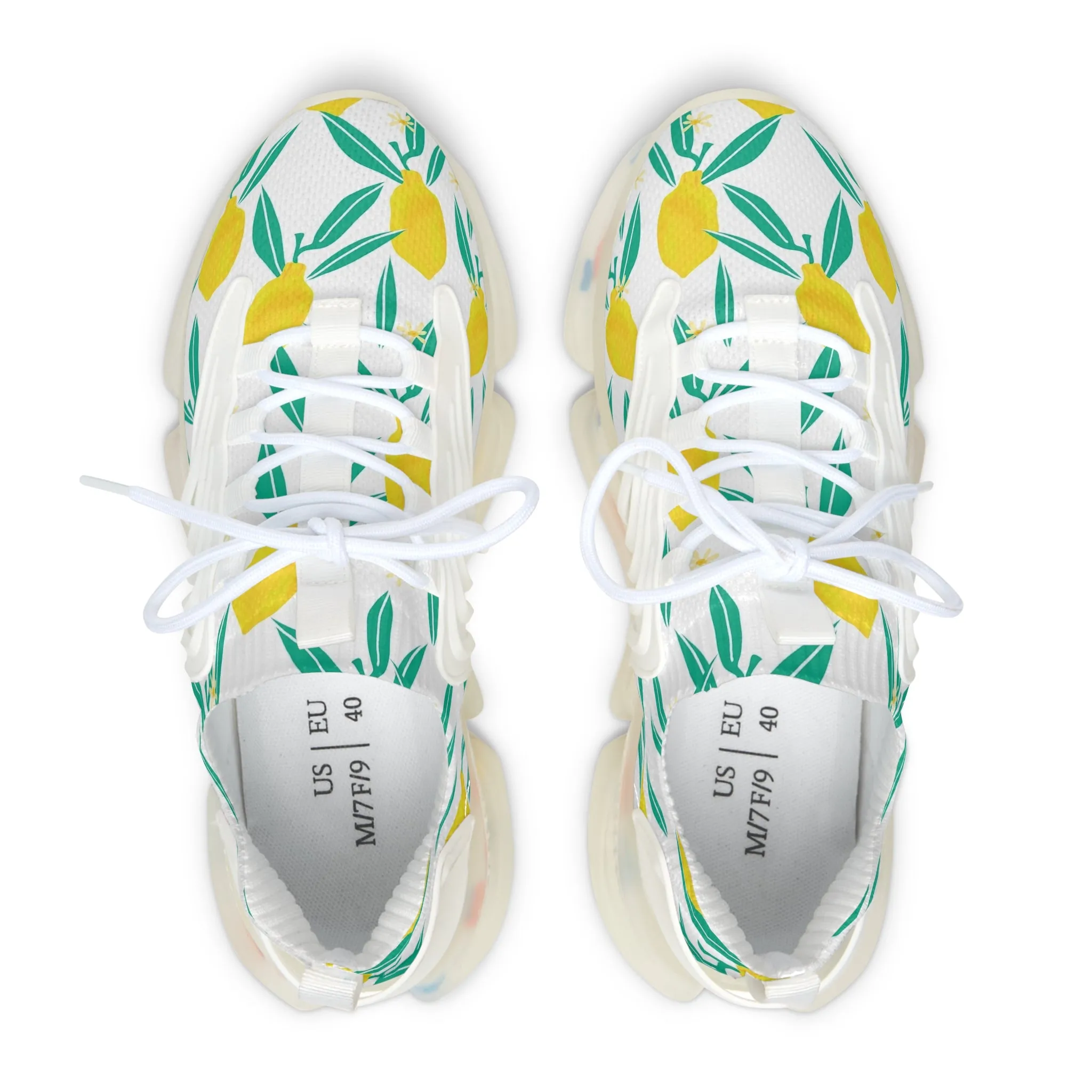 Lemon and Leaves Women's Mesh Sneakers