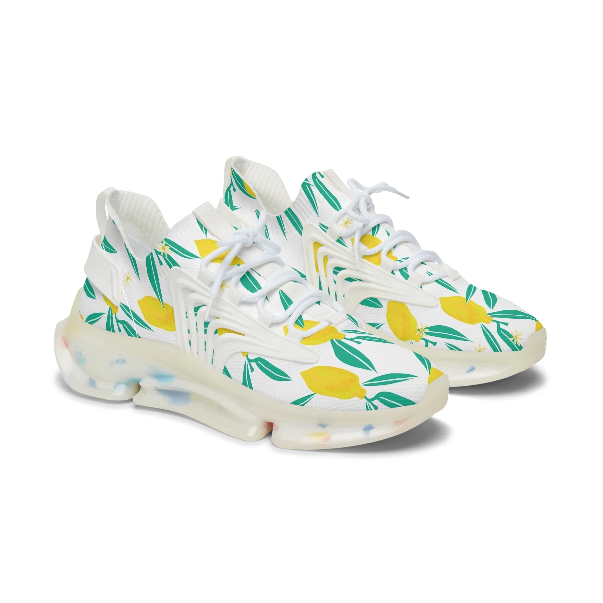 Lemon and Leaves Women's Mesh Sneakers