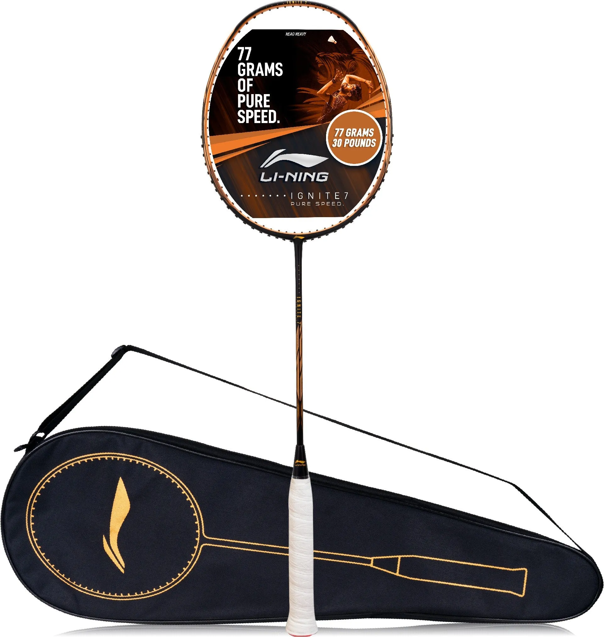 Li-Ning Ignite 7 Unstrung Badminton Racquet (Black / Gold)